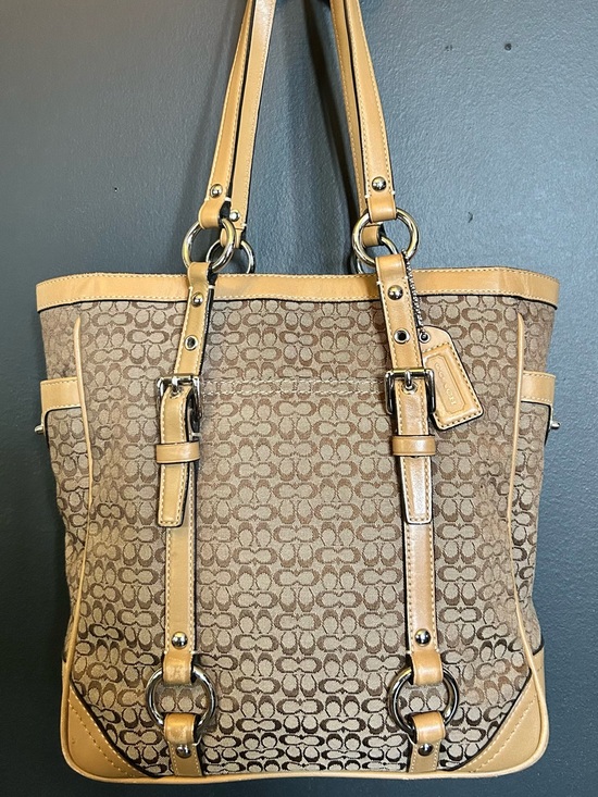 Coach Handbags - Coach Signature Jacquard Leather Gallery Shoulder Tote Bag Iconic Mini Kissing C